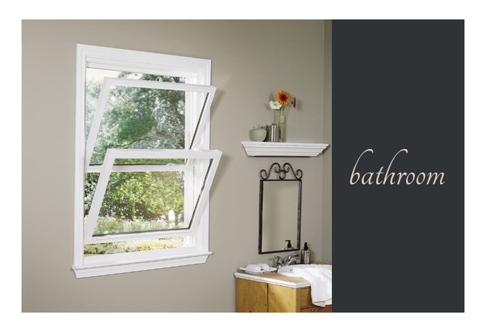 bathroom idea with sash windows